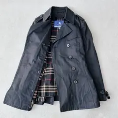 バーバリーブルーレーベル　トレンチコート　ノバチェック　ベルト　ブラック　40