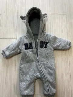 BABY フード付きロンパース グレー　60