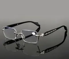 リムレス スクエア　クリア　伊達メガネ　 y2k 90s 韓国　シルバー