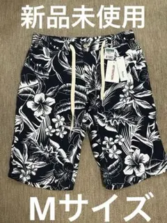 【新品未使用】ナイラス ボタニカル柄 ショートパンツ M ネイビー 綿100%のサムネイル