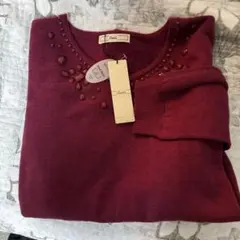 Zeal* ワインレッド ニットセーター L