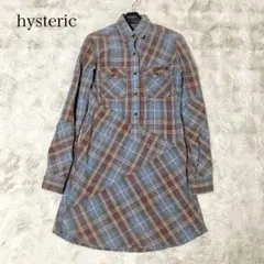 （151）HYSTERIC GLAMOUR チェック柄 シャツワンピース斜め切替