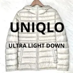 UNIQLO フード付きダウンジャケット S シルバー