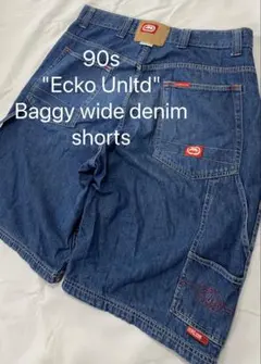 90s Ecko Unltd ワイドバギーデニムショーツswag ジョーツy2kのサムネイル