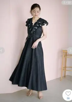 今期新作⭐︎ SNIDEL スナイデル デニムフリルワンピース インディゴ