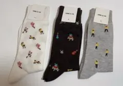 COMME CA ISM 刺繍ソックス3足セット
