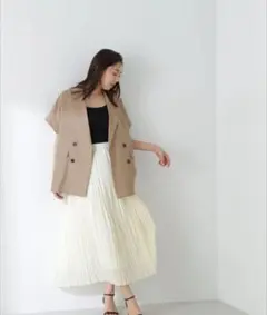 楊柳ティアードスカート NATURAL BEAUTY BASIC　エクリュ