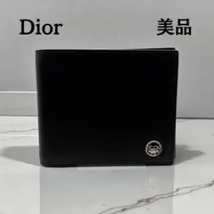 ディオール レザー 二つ折り財布 ブラック