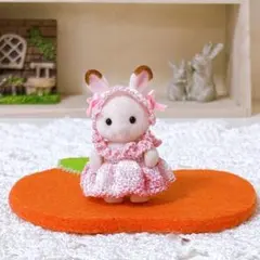 ☆ミニチュア ドール服 赤ちゃんピンク段染め薄ワンピースセッNo.204☆