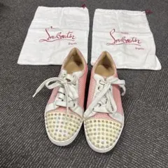 美品！Christian Louboutinスニーカー 24cm ピンク