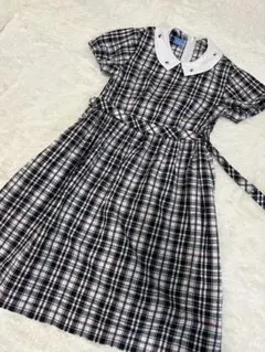 familiar チェック柄半袖ワンピース