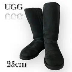 UGG アグ　クラシックトールブーツ　ムートン　ロング　25cm 黒　防寒　靴