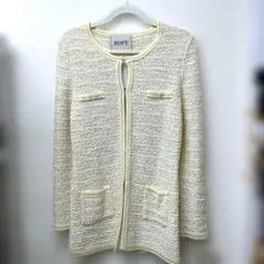 ROPE ロペ　ノーカラージャケット アイボリー クリーム　ゴールドのサムネイル