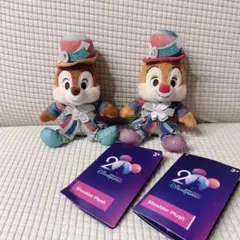 【新品】 香港ディズニー 20周年 チップ デール 肩のせ ぬいぐるみ