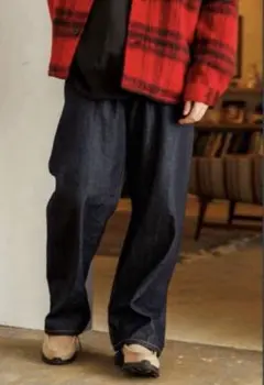 ニコアンド 2024AW ワイド5ポケットデニムパンツ インディゴ