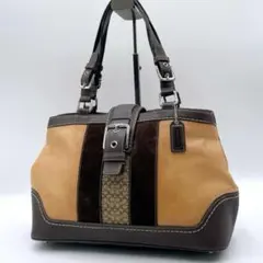 COACH Hamptons Satchel Tote Bag F15671 - メルカリ