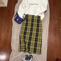 ＊美品＊【ZARA/ザラ】チェックタイトスカート/ミモレ丈/スカート/ひざ丈