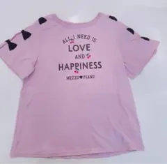 mezzo piano junior 半袖Tシャツ 袖リボンスリット
