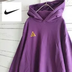 【00s】ナイキ　ACG　パーカー　スウェット　パープル　ワンポイント