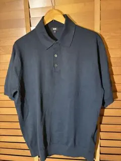 UNIQLO ウォッシャブルニットポロセーターネイビー XLサイズ
