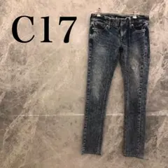 【美品】C-17 C-SEVENTEEN デニム　テーハード　ケミカルウォッシュ