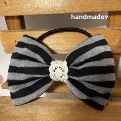 ハンドメイド　リボン　ヘアゴム