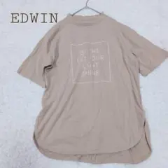 EDWIN エドウィン 半袖 Tシャツ ベージュ ロゴプリント 綿のサムネイル
