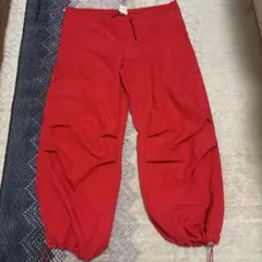 赤 レッド カーゴパンツ ウエストゴム - メルカリ