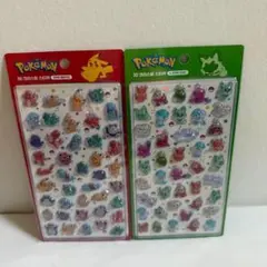 韓国限定　ポケモン　3d クリスタルステッカー ２枚セット 赤 緑
