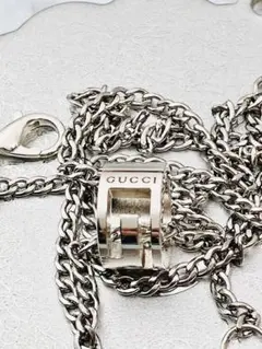 【超美品】GUCCI ペンダント トップ925＋社外喜平チェーン 男女兼用