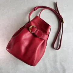 OLDCOACH オールドコーチ　ショルダーバッグ　グラブタンレザー 巾着レッド