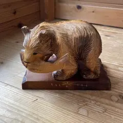 北海道みやげ　木彫りの熊　置物 民芸品
