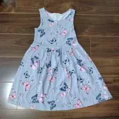 H&M 蝶プリント ノースリーブワンピース 110/116