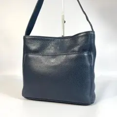美品 COACH ショルダーバッグ ネイビー オールドコーチ シボ革 4924