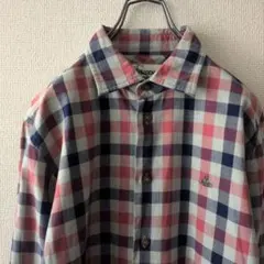 ヴィヴィアンウエストウッドマン 刺繍 オーブ チェック柄 長袖 シャツのサムネイル