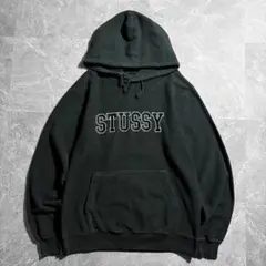 STUSSY pullover logo sweat hoodie black