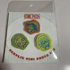 ワンピース アクリルminiバッジ3個セット ルフィ&サンジ&ゾロ