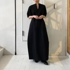 SINME Uネック ワンピース シンメ SINME シンメ 美品 SINME シンメ コットン×リネン Uネック