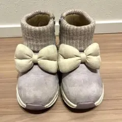 リボン付きミドルカットブーツ　キッズ　19cm