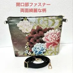 帯リメイク花柄ショルダーバッグ