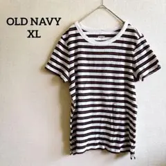 OLD NAVY 【XL】ストライプ ボーダー 半袖Tシャツ リブTシャツ