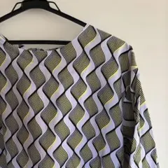 mumokuteki レトロ七分袖ワンピース