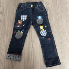 ミキハウス キャラクター刺繍デニムパンツ 100cm