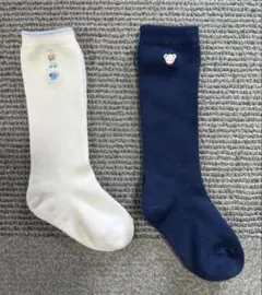 ファミリア　靴下　白と紺 2足セット