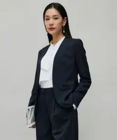 【ICB】オンワード　アイシービー　【防シワ洗える】Fiedノーカラージャケット