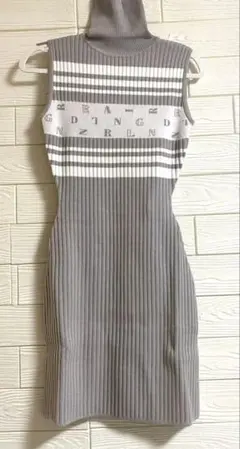タグ有　ダーリッチ　Darich　ランダムロゴハイネックワンピース　GRY