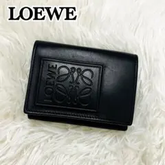 LOEWE✨ロエベ 三つ折り トライフォールド レザー アナグラム ブラック
