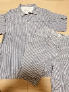 無印　無印良品　ストライプ 半袖パジャマセット Lサイズ
