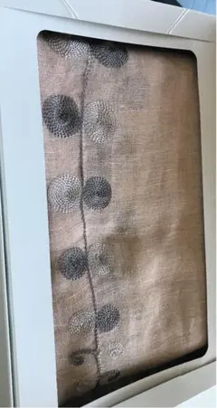 刺繍入りスカーフ　綿麻