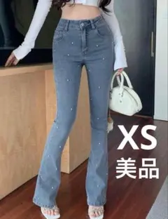 デニム　ストーン付　ライトブルー　XS